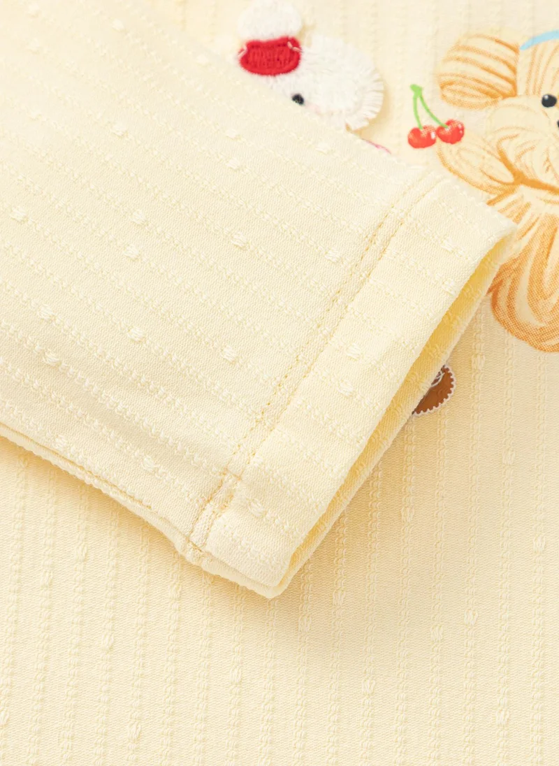 Balabala Yellow Toddler Girls Round v-neck long-sleeved T-shirt for Women | Best Price UAE